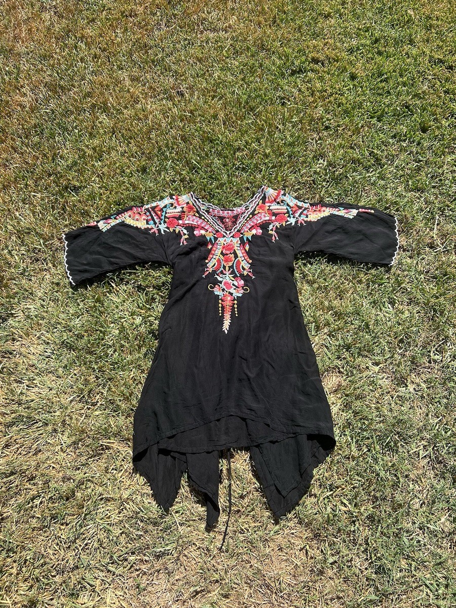 Johnny Was Women's S Black Embroidered Flowers Dress Coverup | eBay Johnny Was Women's S Black Embroidered Flowers Dress Coverup | eBay