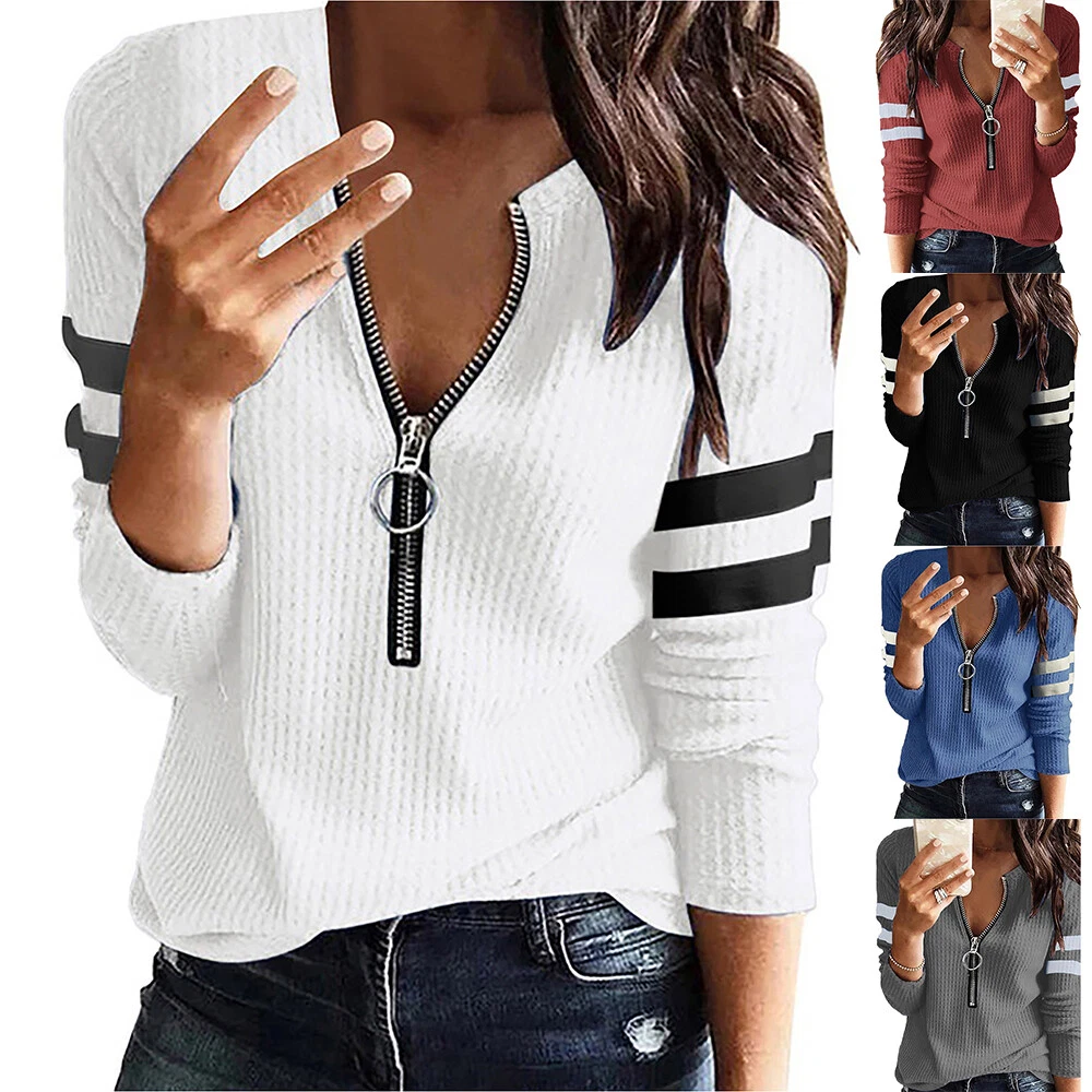 womens zip up blouse