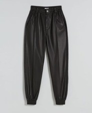 Ladies Leather Joggers Pants Fashion Straight Trousers Casual Solid New Style