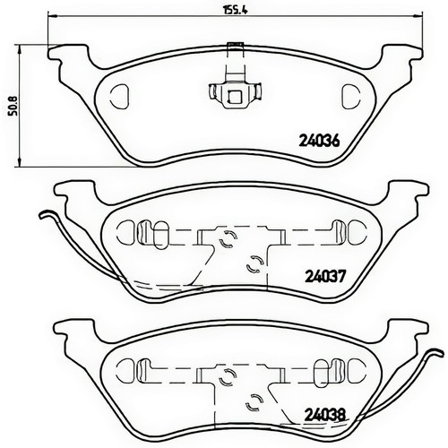 PASTIGLIE POSTERIORE BREMBO P11014 CHRYSLER VOYAGER IV 3.3 FLEX-FUEL 128 KW 2003 - Imagen 2 de 2