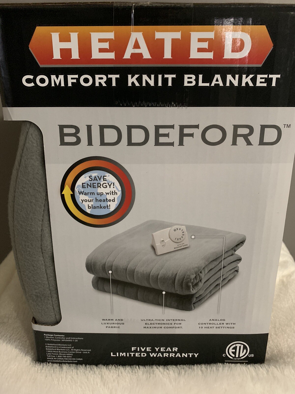 BIDDEFORD COMFORT KNIT HEATED BLANKET Full 100% POLYESTER 72”x84” | eBay