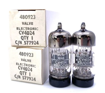 Matched Pair Mullard KB/QDD CV4024 ECC81 12AT7 Valves Tubes NOS Boxed - Image 1 of 3