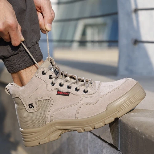 2025 Scarpe Antinfortunistiche Uomo Alte Top Cappuccio Acciaio Scarpe da Lavoro Protettive - - Foto 10 di 24