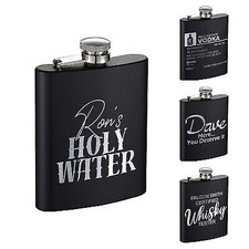 Personalised Hip Flask Humour Funny Gift Set Birthday Christmas Wedding 2 Cup