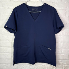 FIGS Scrub Top Technical Collection Women's Medium Blue Short Sleeve Pockets