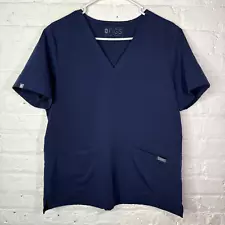 FIGS Scrub Top Technical Collection Women's Medium Blue Short Sleeve Pockets