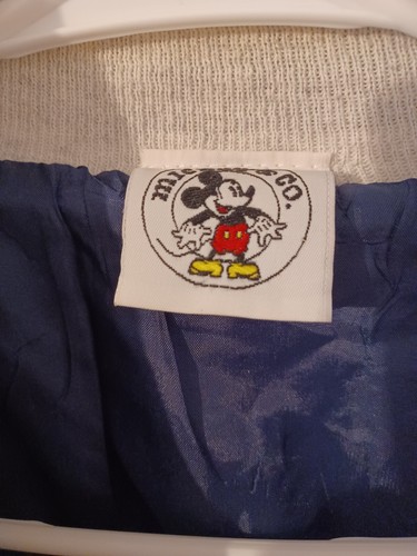 Vintage Disney Micky Mouse Navy Blue & Gray Varsity Jacket- LG-with Mickey Pin - Picture 9 of 9