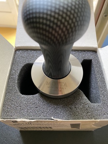 Tamper Kaffeepresser 58mm Flat Carbon Edelstahl Cimbali Faema Elektra Gaggia - Bild 4 von 5