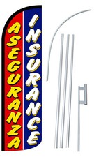 Aseguranza Insurance Extra Wide Windless Swooper Flag Bundle
