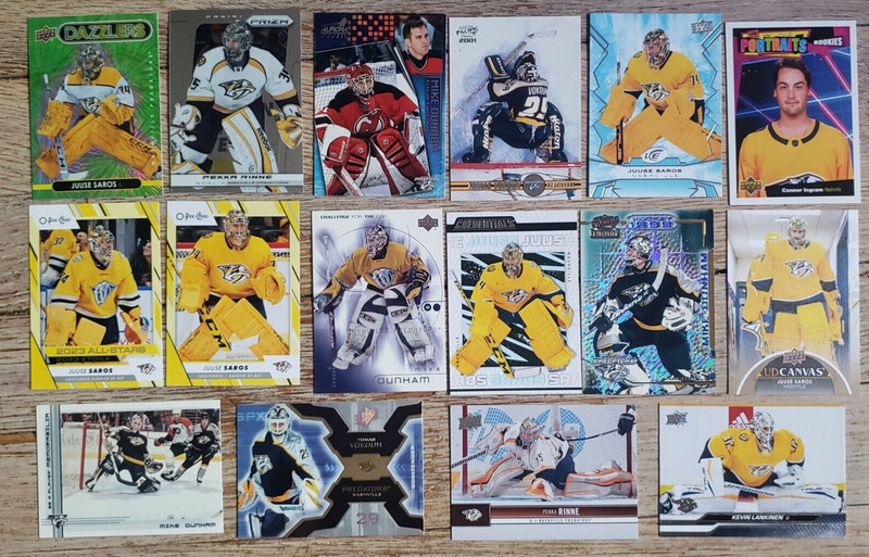 Nashville Predators Goalie Hockey 25 Different Card Lot-Saros Rinne Vokoun