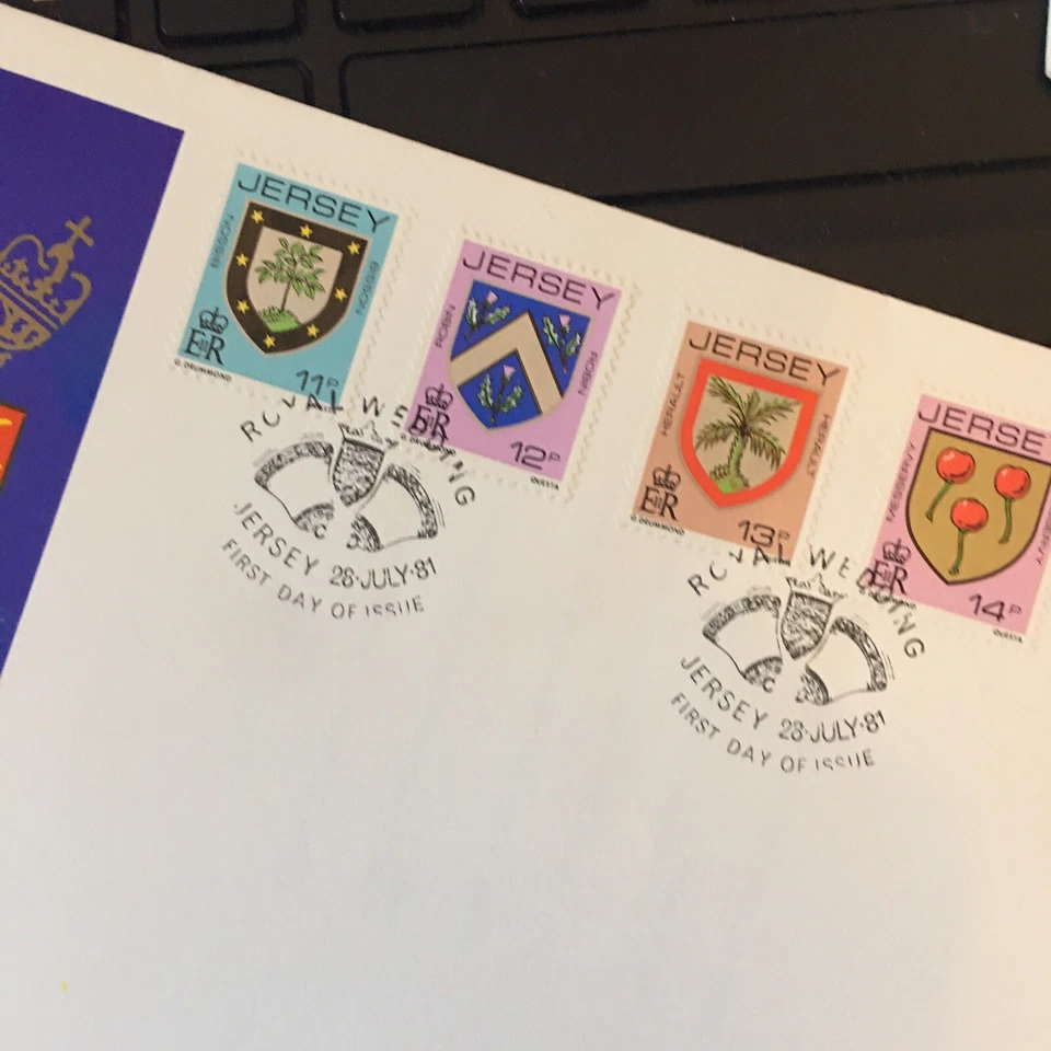 GB JERSEY FDC FIRST DAY COVER 1981 Definitive Coat Of Arms 11p-20p (6) U/A - Image 2 of 3
