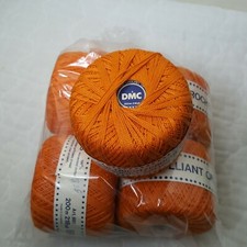 DMC Brilliant Crochet Cotton 8727 Orange Lot of 5 New Old Stock 218 yds Per