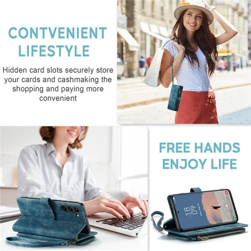 For Samsung S25 S24 S23 FE S22 S21 Detachable Magnetic Cover Leather Wallet Case - Picture 51 of 63