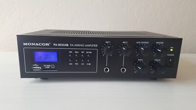 ELA-Mono-Mischverstärker Monacor PA-803USB, Neuwertig
