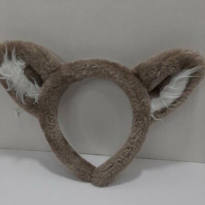Great Wolf Lodge Wolf Ears Headband GC white tan brown plush furry souvenir 