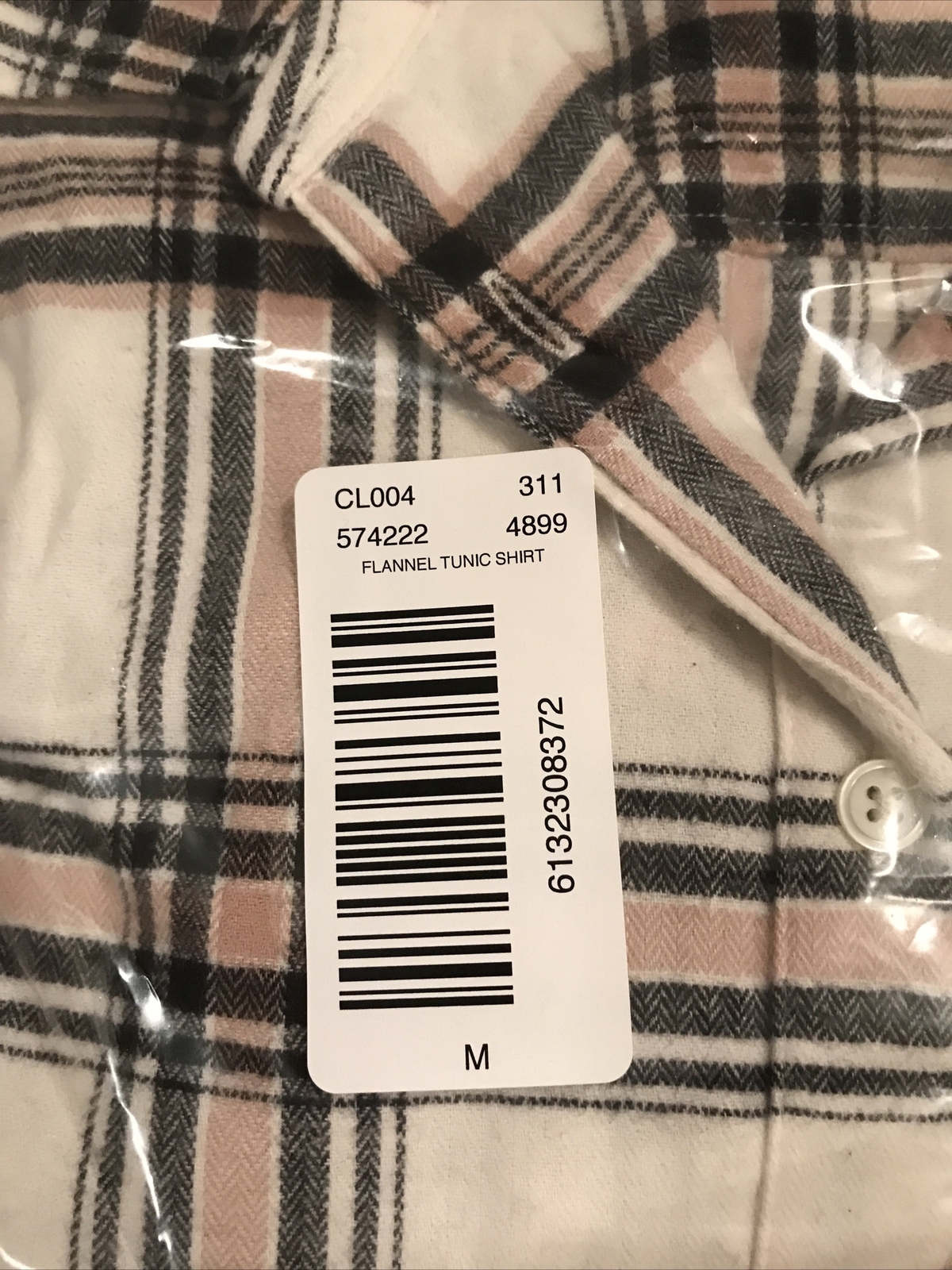 LOFT Woman&rsquo;s Medium Flannel Button Check Tunic Longsleeve shirt blouse NWT Sale!