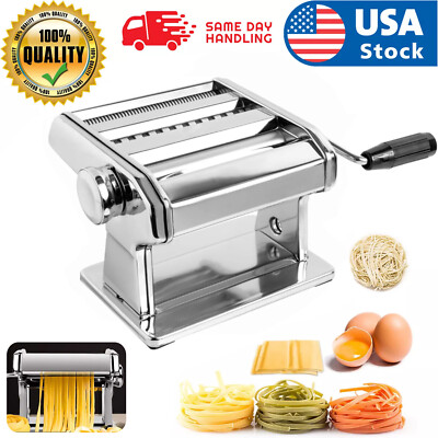 Stainless Steel Fresh Pasta Maker Roller Machine for Spaghetti Noodle Fettuccine