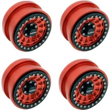 Powerhobby Axial SCX6 2.9” Aluminum Beadlock Wheels Rims Red (4)