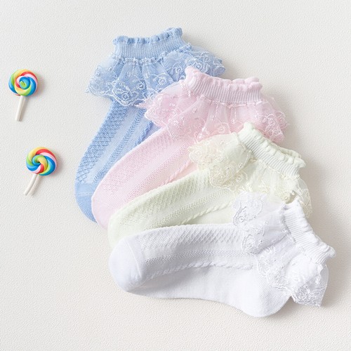 Comfortable Girl Kid Infants Lace Frilly Ankle School Dress Socks - Picture 7 of 16