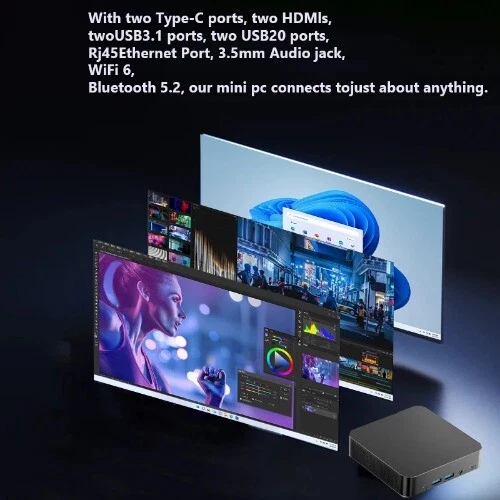 Mini PC For Intel Core I9 8950HK Desktop Pc Gaming Computer Windows 11 16GB DDR4 - Image 3 of 4