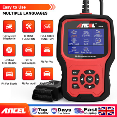 ANCEL VD700 Fit for VW Car OBD2 Scanner Code Reader All System Diagnostic Tool
