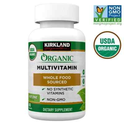 Kirkland Organic Multivitamin 80 Tablets Adults NON GMO Vegan Whole Food Sourced