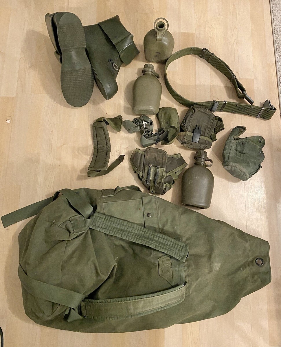 Vintage Military SURVIVAL KIT - Boots Sz13 - (Includes Everything