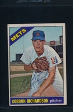 1966 Topps #51 Gordon Richardson Mets Signed Auto *1335