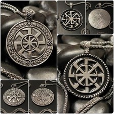 Halskette mit Sonnenrad Kolovrat Amulett Anhänger Slawisch Celtic Mythologie