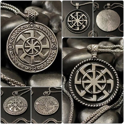 Halskette mit Sonnenrad Kolovrat Amulett Anhänger Slawisch Celtic Mythologie - Bild 1 von 2