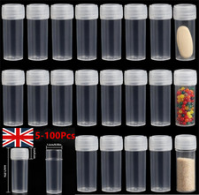 1-100X Plastic Sample Bottle Test Tube Small Bottles Vials Storage-Container UK