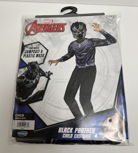 Costume Pantera Nera Marvel Avengers Ragazzo Tuta/Maschera Halloween Piccolo 4-7