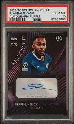 2023 TOPPS KNOCKOUT UCL AUTOGRAPH PIERRE EMERICK AUBAMEYANG PURPLE