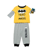 BABY BOY,S Batman Dc Comic FLEECE T-SHIRT PANT SET YELLOW 18 MTHS