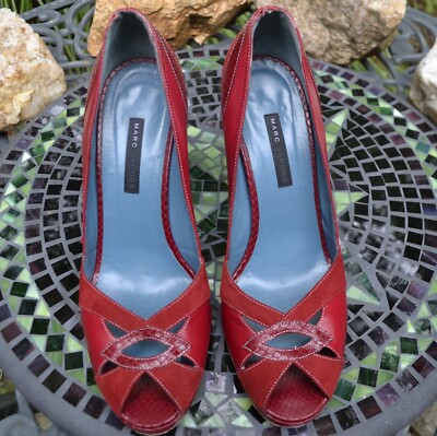 MARC BY MARC JACOBS リボンパンプス（サイズ40、赤） Marc Jacobs Shoes Size 10 Red Block Heels 4.5” Open Toe