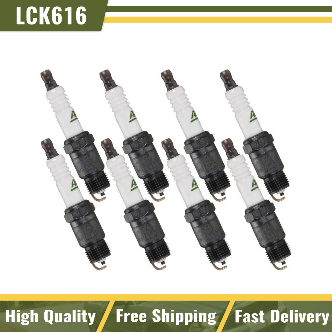 AC Delco R45TS Spark Plug Set of 8 for Chevy GMC Buick Cadillac Pontiac Olds New