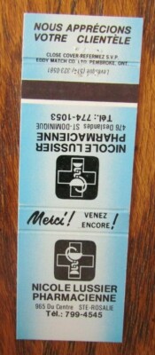 Drug Store Nicole Lussier Pharmacienne Ste Rosalie Quebec F9 Ebay