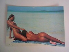 CARTOLINA PIN UP GIOVANE DONNA COPPIA NUDA  SENO SCOPERTO  SEXY WOMANS