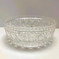 Vintage American Cut Crystal, Criss Cross Pattern, Multi-Point Star, Bowl 