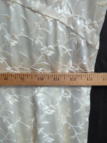 Vintage Hecho a Mano Duquesa Satén Floral Bordado Marfil Talla Vestido de novia de 2 cinturas - Imagen 16 de 18