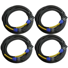 Ploynk audio 4 pack 5 ft foot speakon PA amp to speaker cable cord Neutrik NL2FX