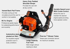 ECHO Backpack Blower with Tube-Mounted Throttle: PB-5810T