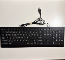 Large Print Computer Keyboard Wired USB 4X Oversized Letters that light up 
