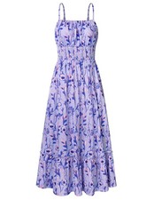 Summer Dresses for Women Boho Maxi Dress Purple Vine L