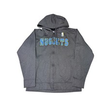 Denver Nuggets NBA Exclusive Collection Full Zip Hoodie Mens Charcoal Grey Large