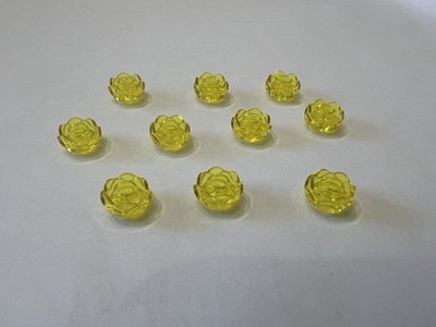 Lego Lot Of 10 Trans Yellow Rose Flower Flowers Plant Plants City Friends New