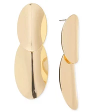 I.n.c. International Concepts Gold-Tone Sculptural Disc Earrings 2.75" Drop NWT