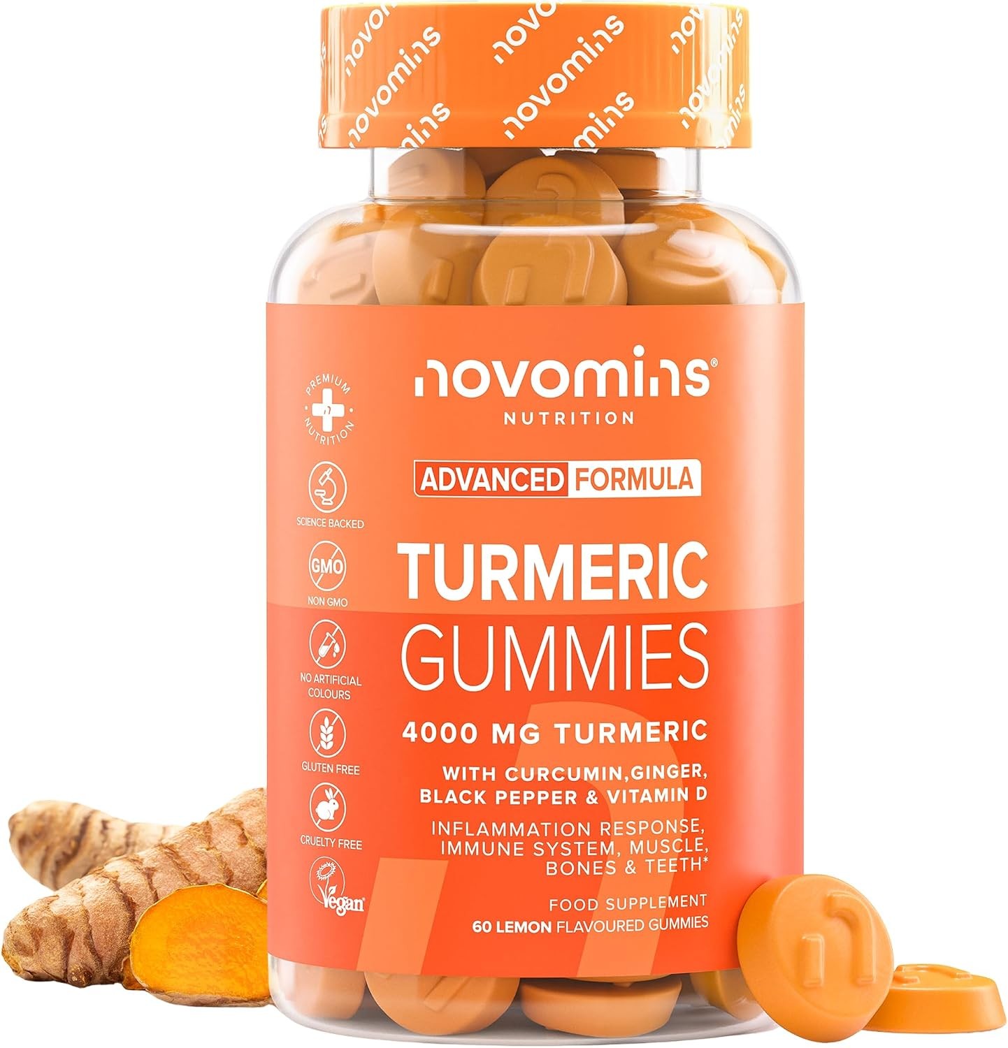 Novomins Black Turmeric 4000Mg Lemon Flavoured 60 Gummies - Image 2