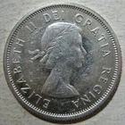 CANADA 1964 QUEEN ELIZABETH II/CARIBOU 80% SILVER  25 CENT COIN (KM# 52)