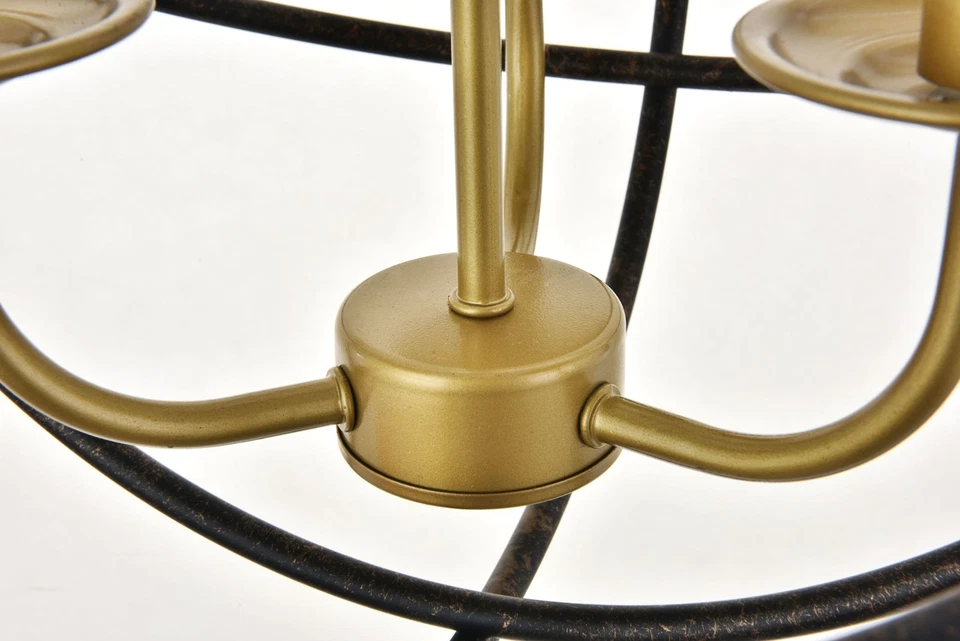 Elegant Lighting LD4006D14 Octavia 3 Light 14"W Taper Candle - Brown - Image 4 of 4